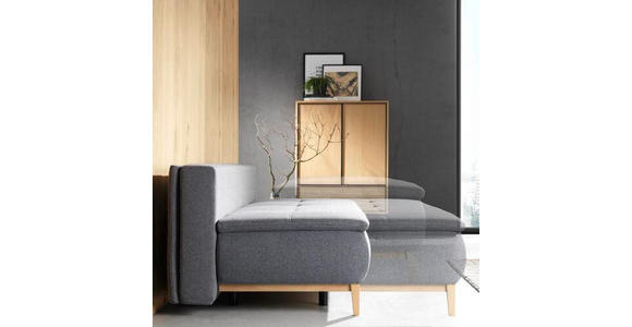 BOXSPRINGSOFA in Webstoff Beige - Eichefarben/Beige, Design, Holz/Textil (202/78-93/100cm) - Venda
