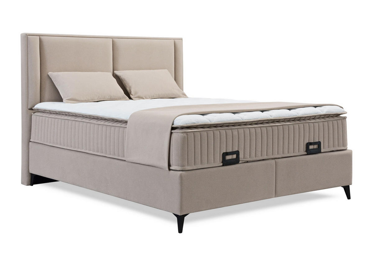 BOX KREVET     bež  - bež/crna, Moderno, drvni materijal/tekstil (180/200cm) - Hom`in