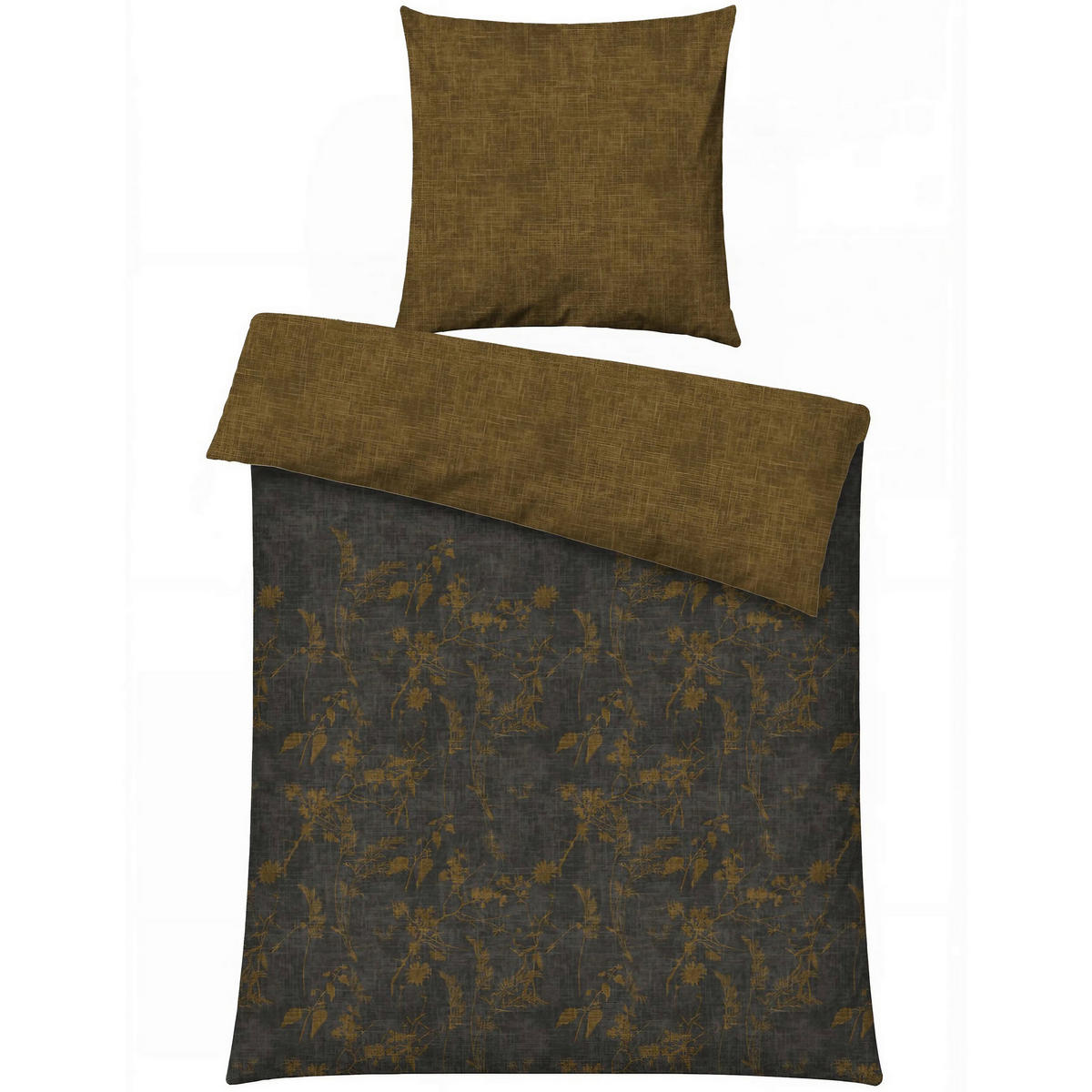 BETTWÄSCHE 135/200 cm  - Senfgelb, Basics, Textil (135/200cm)