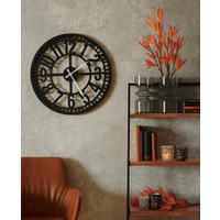 WANDUHR 60 cm   - Schwarz, LIFESTYLE, Metall (60cm) - Ambia Home