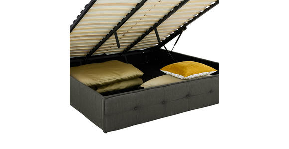 POLSTERBETT Lattenrost, Bettkasten Dunkelgrau 180/200 cm - Dunkelgrau, MODERN, Holz/Textil (180/200cm) - Carryhome