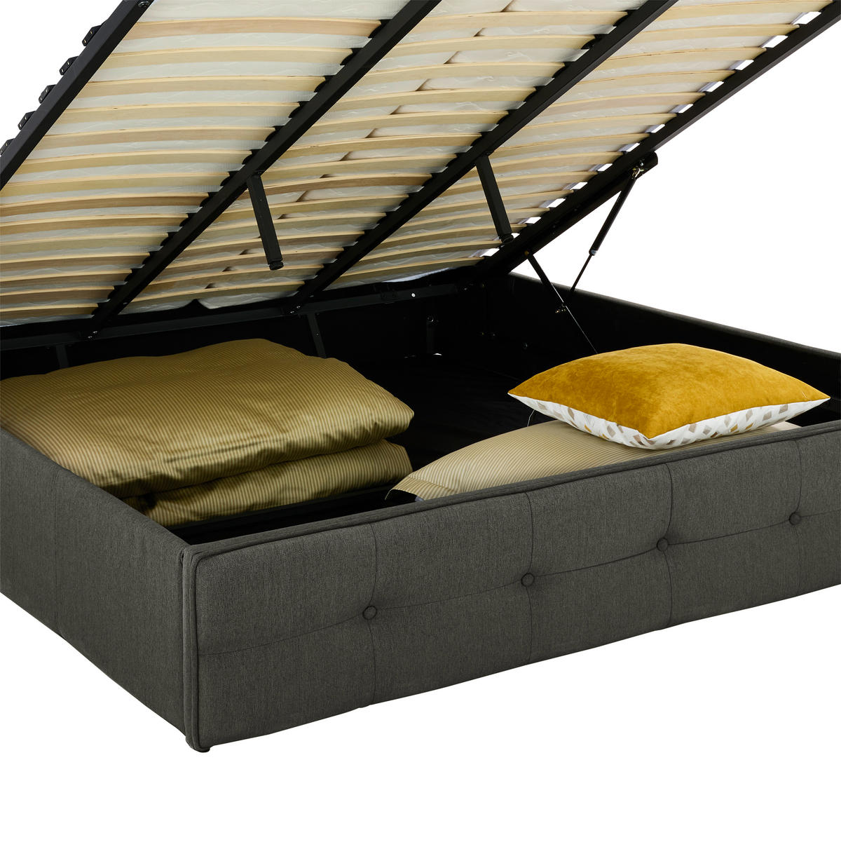 TAPECIRANI KREVET    180/200 cm  - tamno siva, Moderno, drvo/tekstil (180/200cm) - Carryhome
