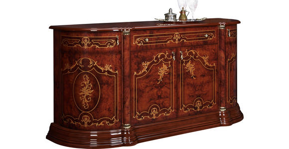 SIDEBOARD 186/87/54 cm - Goldfarben/Nussbaumfarben, LIFESTYLE, Holzwerkstoff/Kunststoff (186/87/54cm) - Cantus