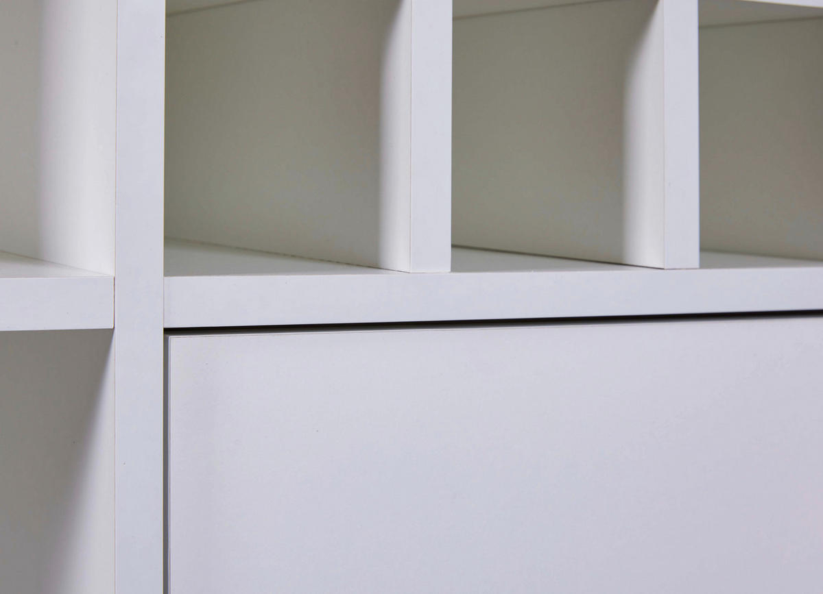 WEINSCHRANK 77/124/33 cm  - Schwarz/Weiß, Design, Holzwerkstoff/Metall (77/124/33cm) - Livetastic