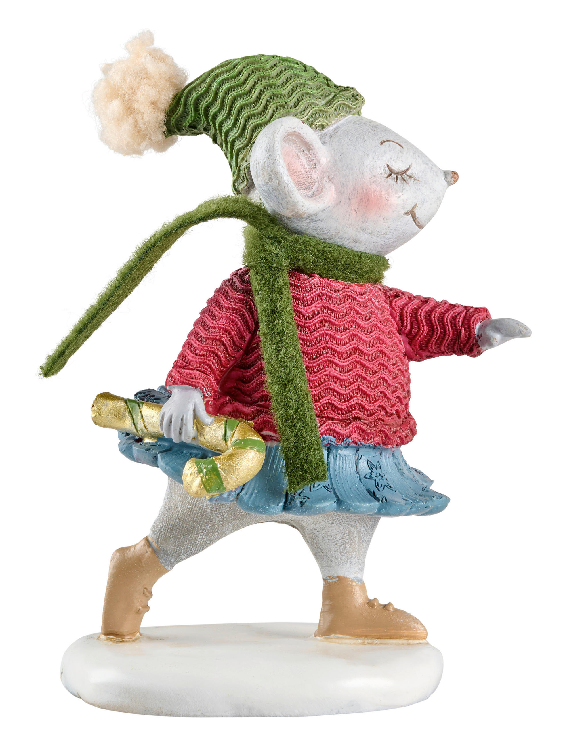 DEKOMAUS - Blau/Rot, LIFESTYLE, Kunststoff/Textil (11/16/8cm) - X-Mas