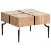 COUCHTISCH in Holz 60/60/40 cm  - Schwarz/Akaziefarben, Design, Holz/Metall (60/60/40cm) - Livetastic