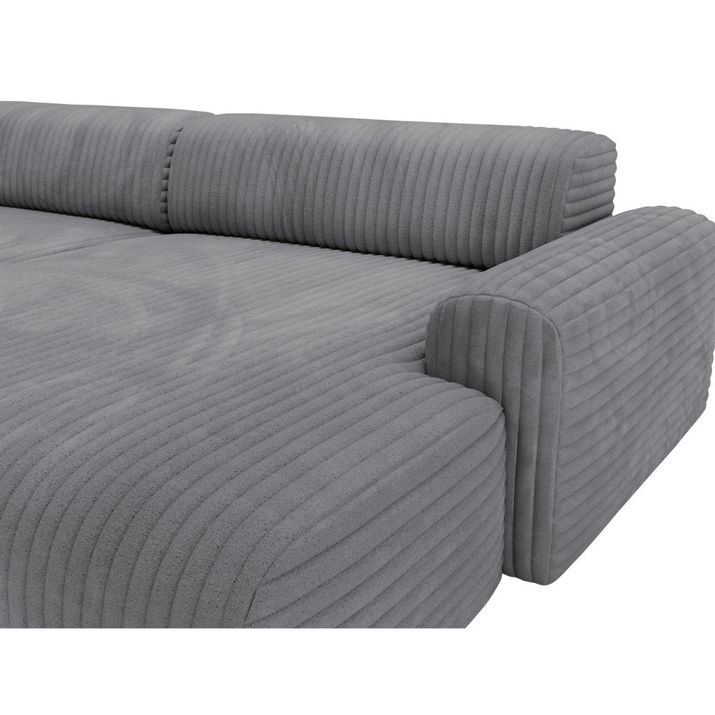 Thumbnail - home24 Ecksofa, Dunkelgrau, Textil, 3-4-Sitzer, Füllung: Schaumstoffflocken, Ottomane rechts, L-Form, 292x178 cm, Rücken...