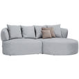 ECKSOFA in Flachgewebe Hellgrau  235/166 cm  - Hellbraun/Hellgrau, MODERN, Kunststoff/Textil (235/166cm) - Hom`in