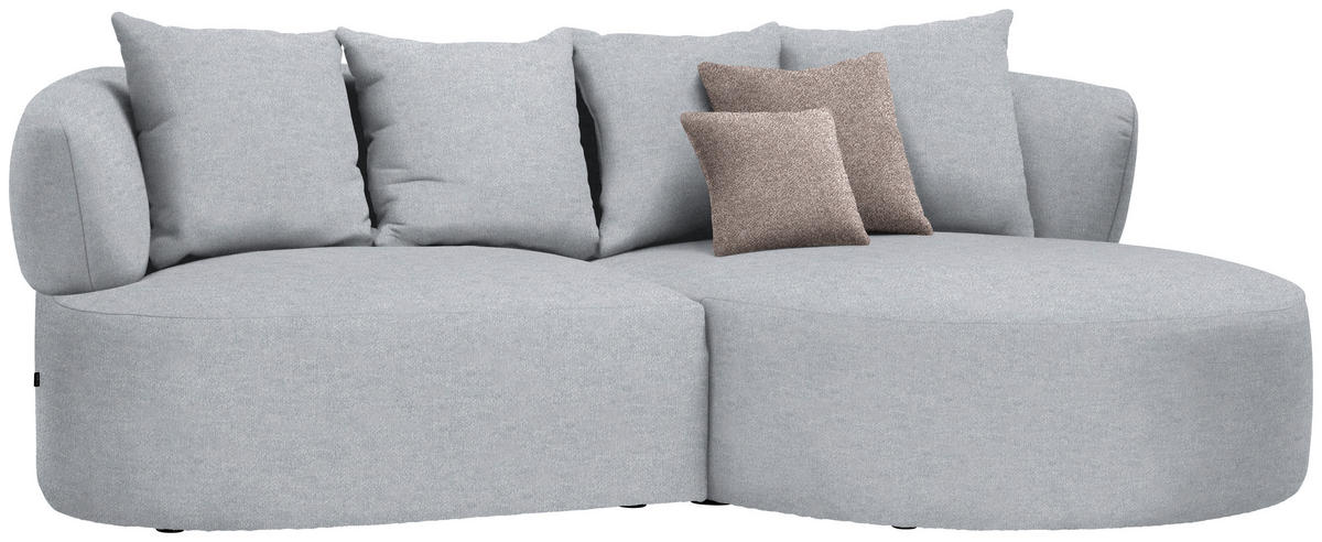 ECKSOFA in Flachgewebe Hellgrau  235/166 cm  - Hellbraun/Hellgrau, MODERN, Kunststoff/Textil (235/166cm) - Hom`in