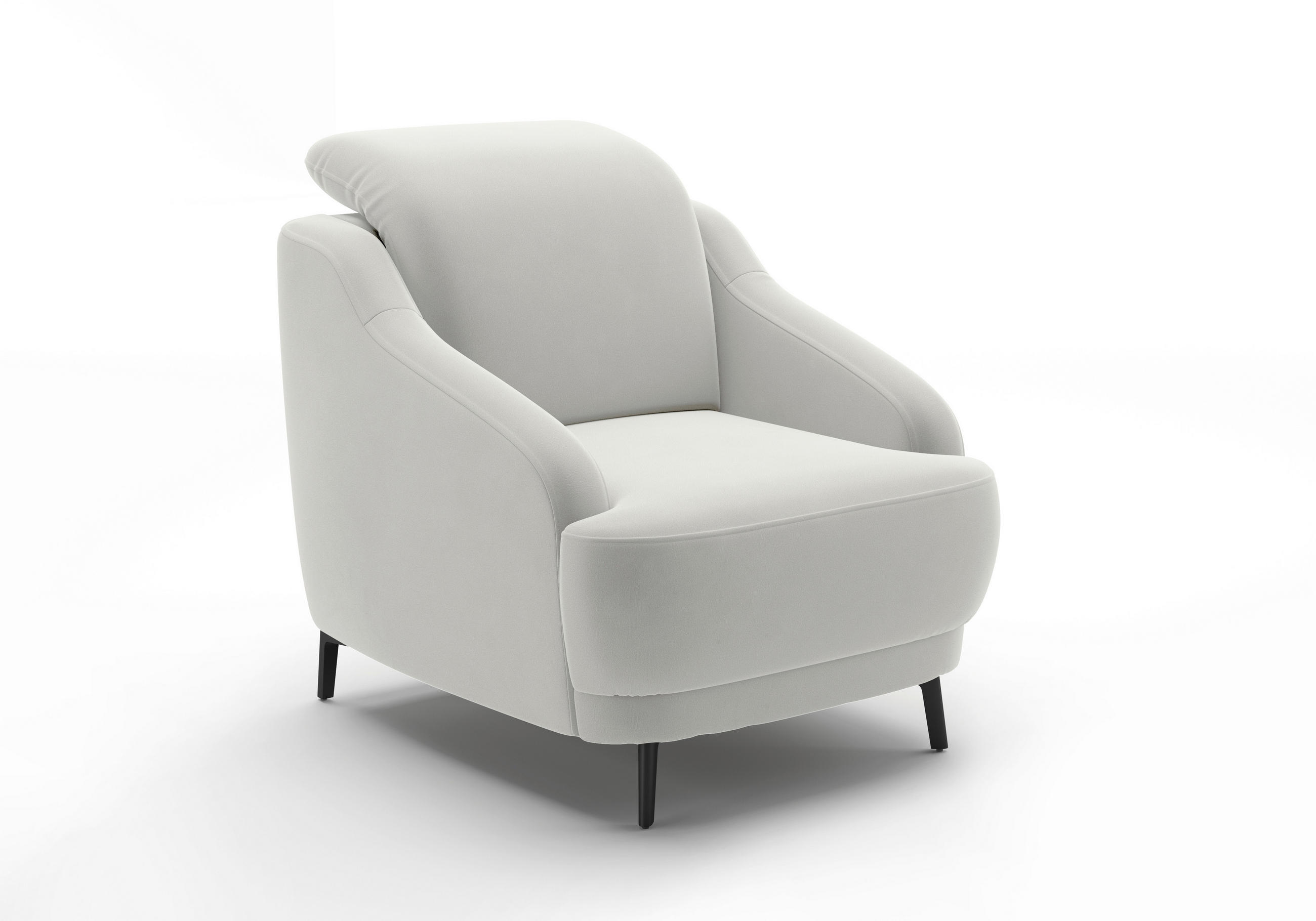 SESSEL in Samt Sandfarben  - Sandfarben/Schwarz, MODERN, Textil/Metall (87/93/104cm) - Sit & More