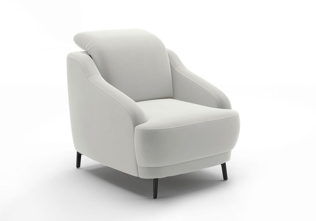 SESSEL in Samt Sandfarben  - Sandfarben/Schwarz, MODERN, Textil/Metall (87/93/104cm) - Sit & More