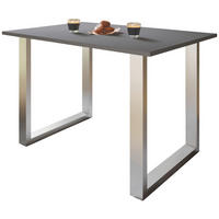SCHREIBTISCH  in Anthrazit, Silberfarben  - Anthrazit/Silberfarben, Design, Holzwerkstoff/Metall (110/80/76cm) - MID.YOU