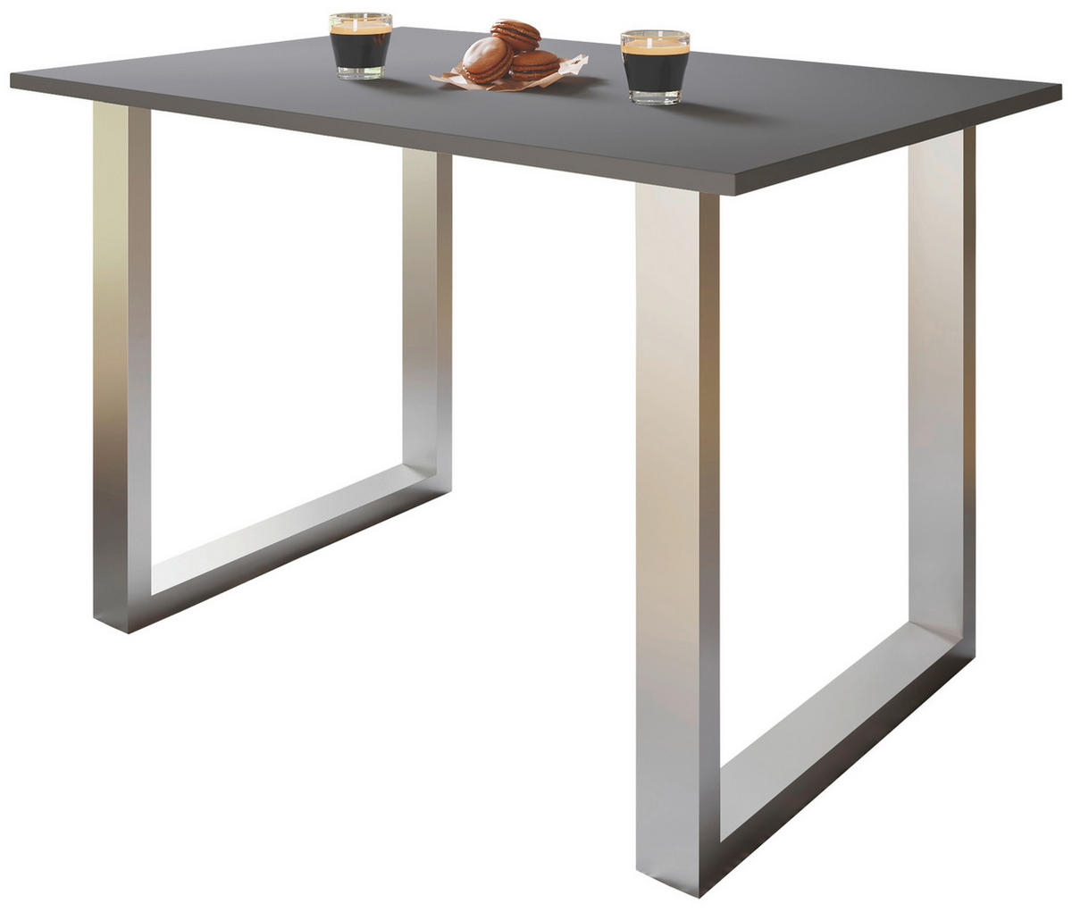 SCHREIBTISCH  in Anthrazit, Silberfarben  - Anthrazit/Silberfarben, Design, Holzwerkstoff/Metall (110/80/76cm) - MID.YOU
