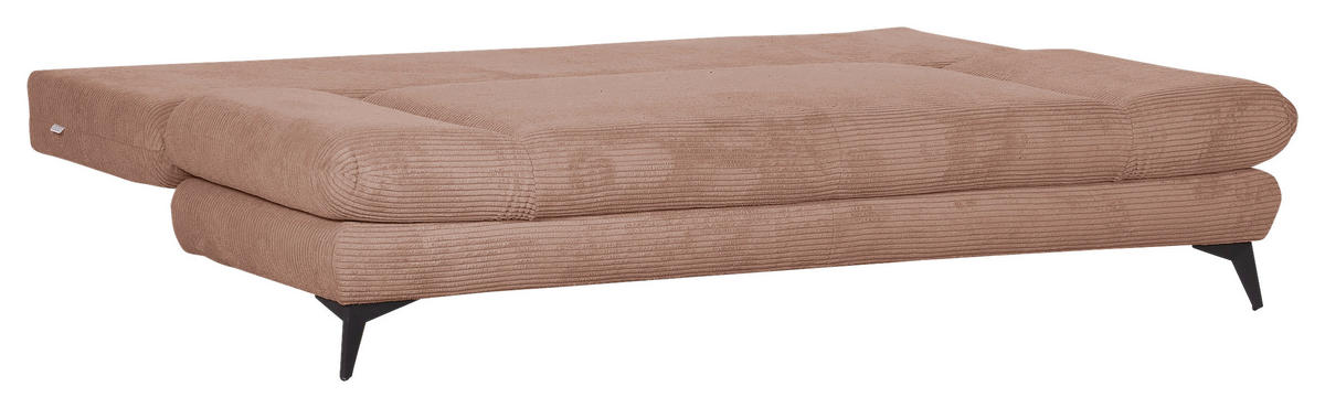 SCHLAFSOFA in Cord Rosa  - Schwarz/Rosa, Konventionell, Textil/Metall (200/78/95cm) - home24