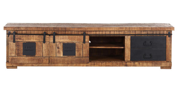 LOWBOARD in 200/50/45 cm - Schwarz/Naturfarben, KONVENTIONELL, Holz/Holzwerkstoff (200/50/45cm) - Landscape