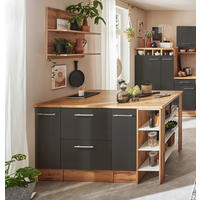 KÖKSÖ 150/90/90 cm  i grå  - skogsek/aluminiumfärg, Design, metall/trämaterial (150/90/90cm) - Respekta