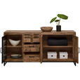 SIDEBOARD 175/80/40 cm  in Naturfarben, Hellbraun  - Hellbraun/Schwarz, Design, Glas/Holz (175/80/40cm) - Carryhome
