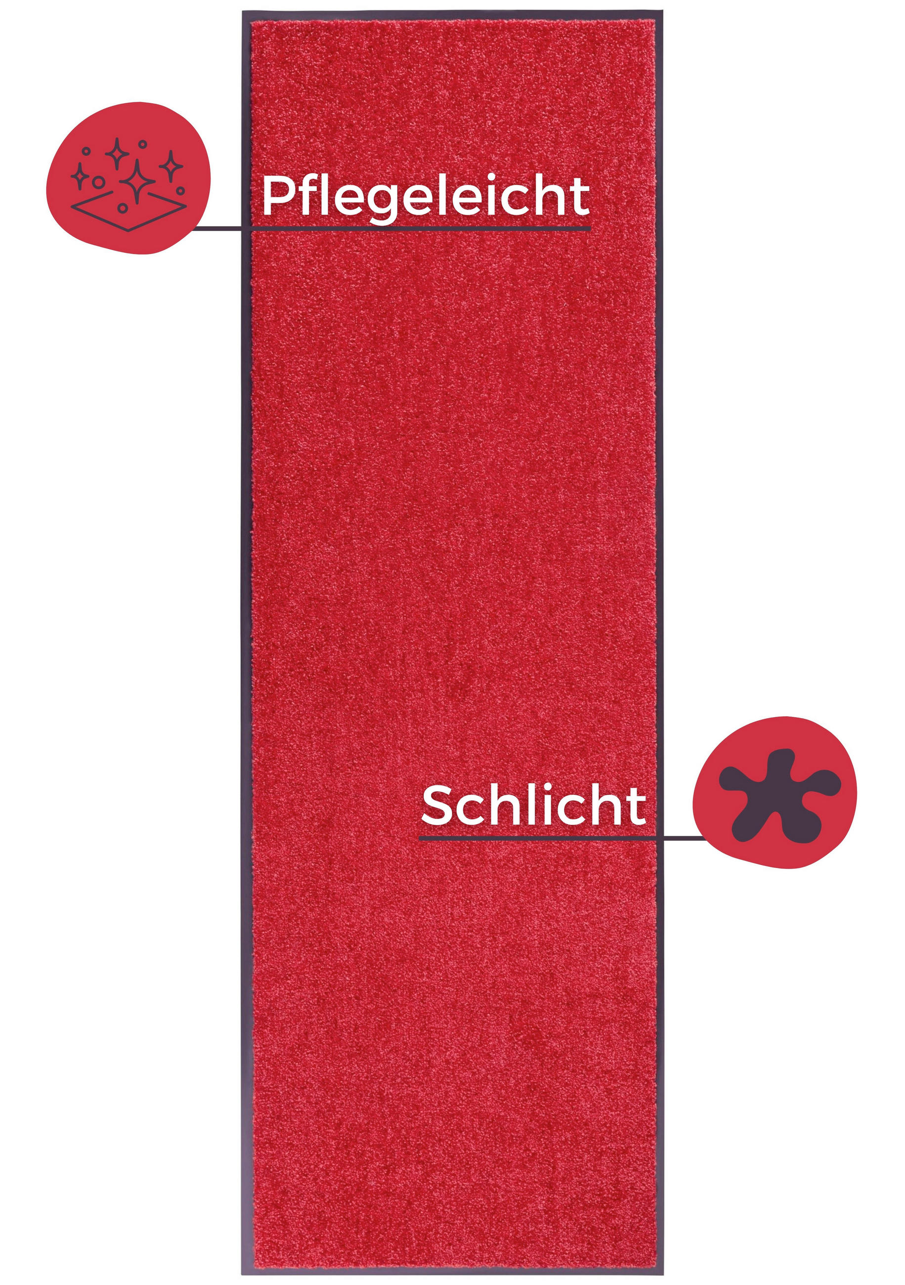 SCHMUTZFANGMATTE  60/180 cm  Rot  Uni  - Rot, Basics, Kunststoff/Textil (60/180cm) - Hanse Home