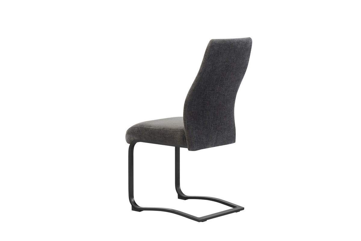 SCHWINGSTUHL-SET 2 Stück  in Webstoff  - Anthrazit/Schwarz, MODERN, Textil/Metall (43/98/59cm) - MID.YOU