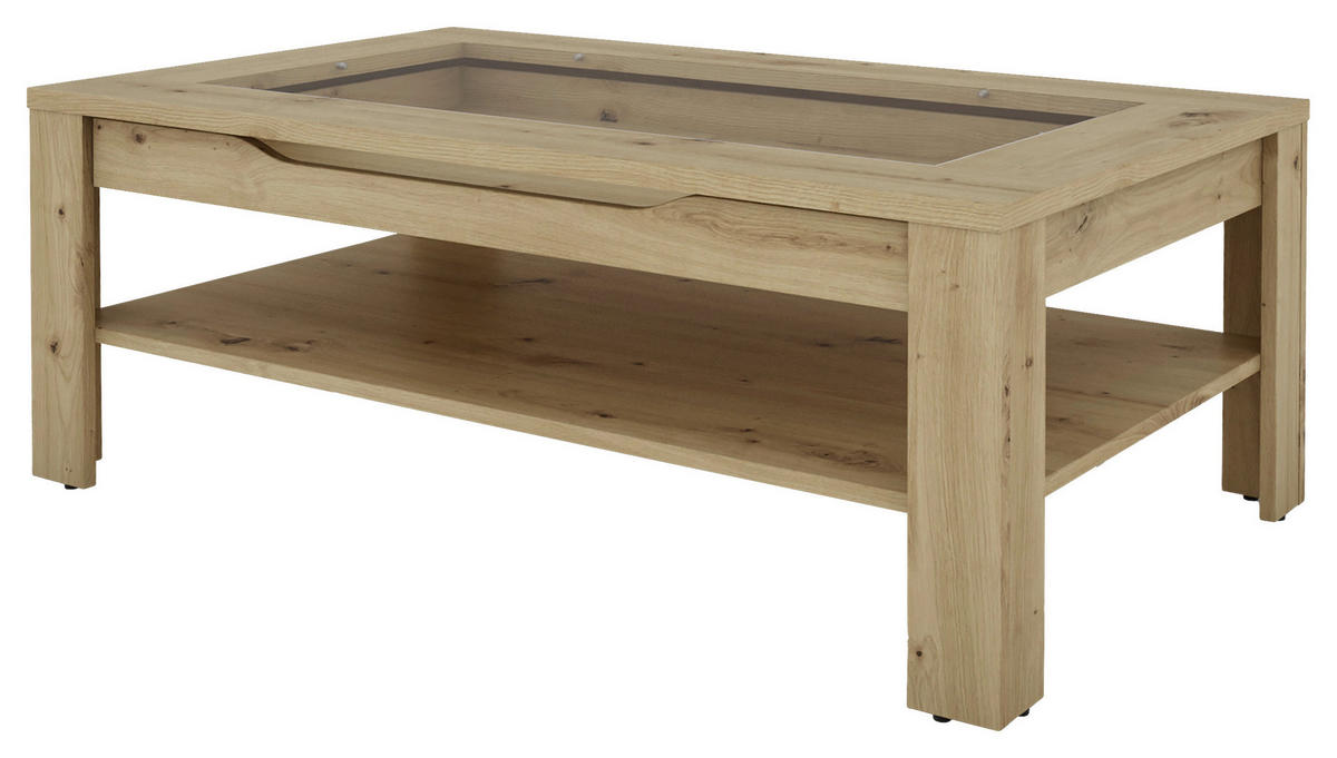 COUCHTISCH in Holzwerkstoff, Glas 110/43/67 cm  - Eiche Artisan, Basics, Glas/Holzwerkstoff (110/43/67cm) - MID.YOU