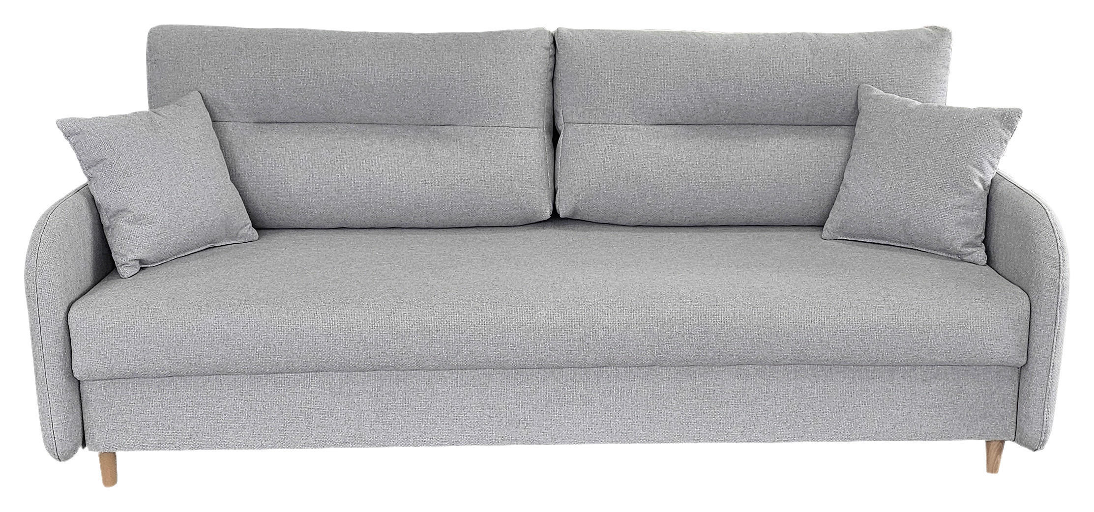 SCHLAFSOFA Flachgewebe Hellgrau  - Hellgrau/Schwarz, Design, Holz/Kunststoff (206/88/93cm) - MID.YOU