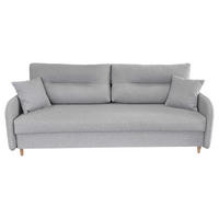 SCHLAFSOFA Flachgewebe Hellgrau  - Hellgrau/Schwarz, Design, Holz/Kunststoff (206/88/93cm) - MID.YOU