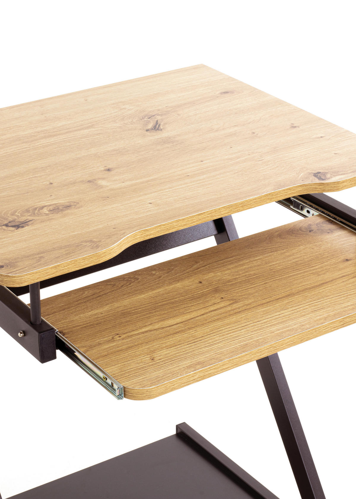 COMPUTERTISCH 60/49/76 cm  - Eichefarben/Anthrazit, Basics, Holzwerkstoff/Metall (60/49/76cm)