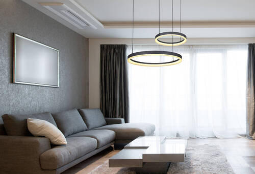 LED-HÄNGELEUCHTE 82,5/60/150 cm    - Goldfarben/Opal, Design, Kunststoff/Metall (82,5/60/150cm) - Globo
