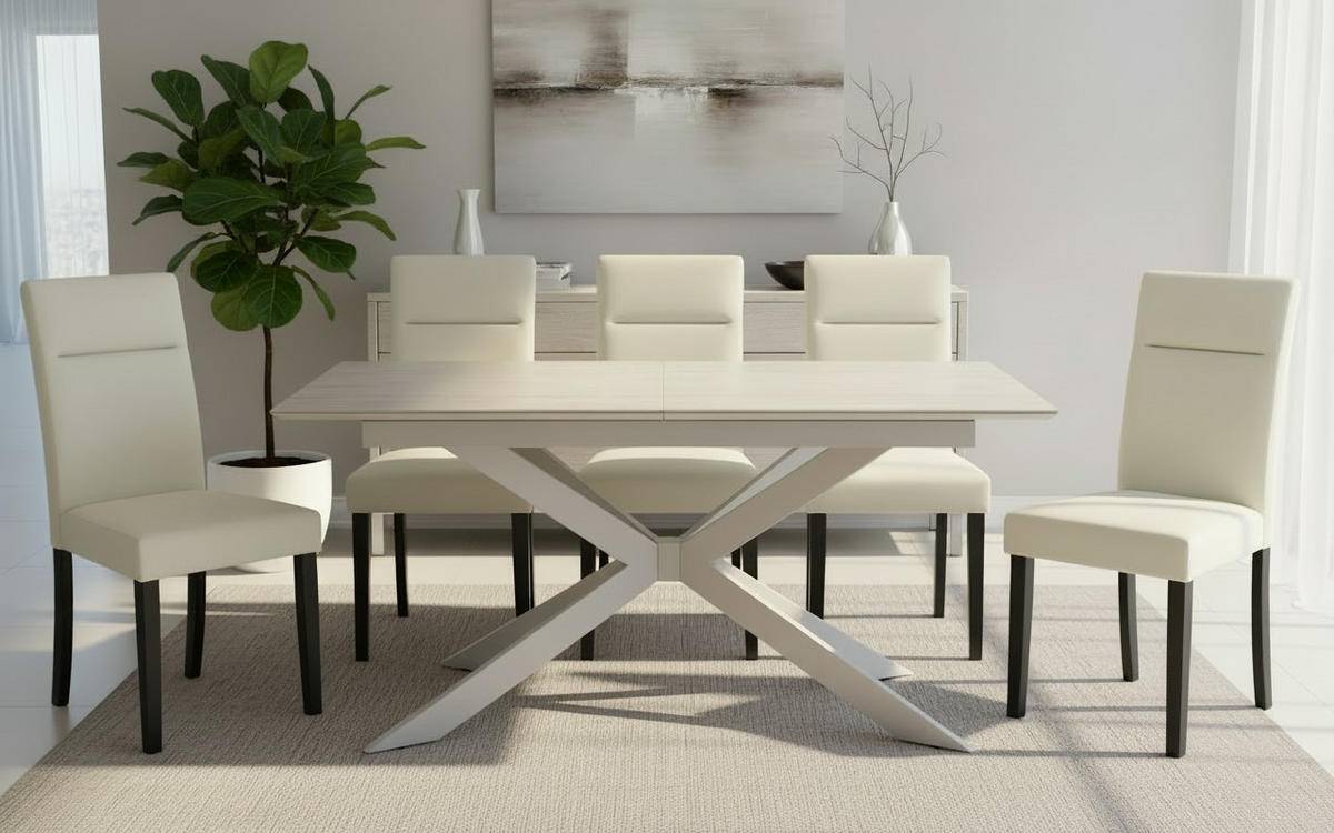 ESSTISCH 160/200/90/76 cm Nachbildung  Metall, Stein, Holzwerkstoff ausziehbar rechteckig Beige  - Taupe/Beige, Basics, Holzwerkstoff/Stein (160/200/90/76cm) - Livetastic