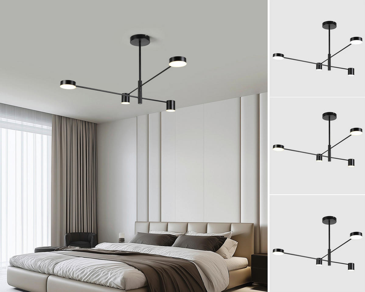 HÄNGELEUCHTE 91,4/91,4/51 cm  - Schwarz, Design, Kunststoff/Metall (91,4/91,4/51cm) - Collet's Monde