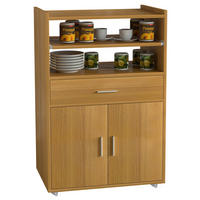SERVIERWAGEN , Buchefarben  - Silberfarben/Buchefarben, Basics, Holzwerkstoff/Kunststoff (59/92/40cm) - MID.YOU