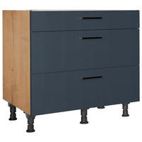 SCHUBKASTENUNTERSCHRANK 90/87/56 cm  in Blau, Eichefarben  - Blau/Eichefarben, MODERN, Holzwerkstoff/Metall (90/87/56cm) - Nobilia