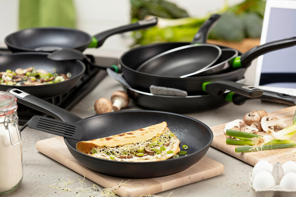 Tigaie Pentru Prăjit 28 cm  - verde/negru, Design, metal (28cm) - Chefkoch+Fackelmann