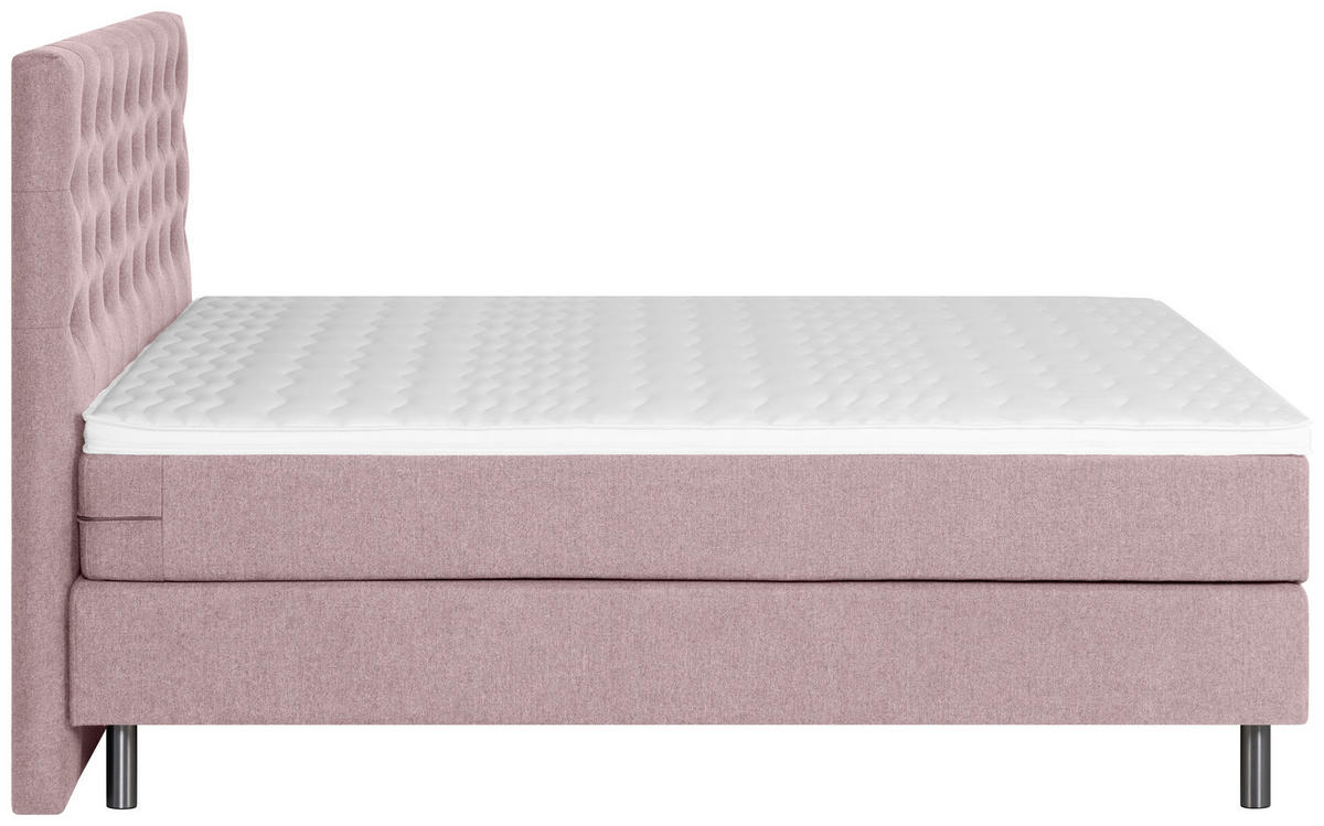 BOXSPRINGBETT 180/200 cm  in Rosa  - Silberfarben/Rosa, Konventionell, Textil/Metall (180/200cm) - Welnova