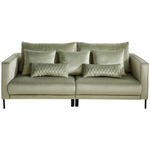 BIGSOFA Samt Salbeigrün  - Salbeigrün/Goldfarben, Trend, Textil/Metall (230/94/110cm) - Ambia Home