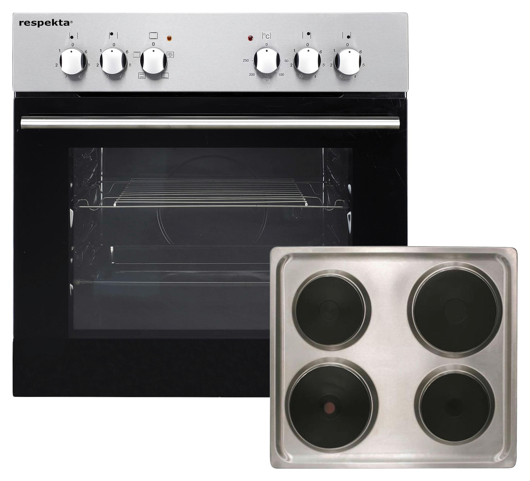 HERDSET EB6000SETIXN  - Edelstahlfarben, Trend, Metall (59,5/62/55,7cm) - Respekta