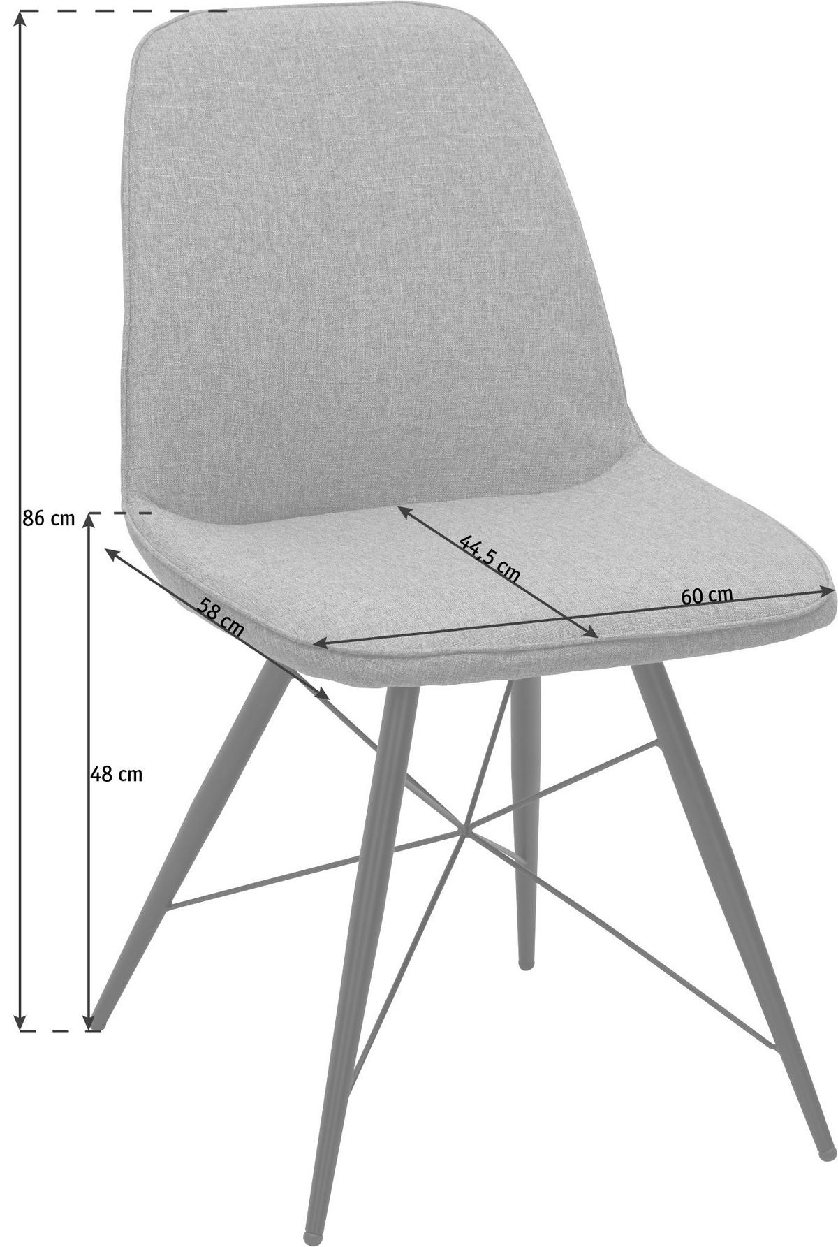 STOLICA  crna, svijetlo plava  metal, tekstil      - crna/svijetlo plava, Design, metal/tekstil (60/86/58cm) - Hom`in