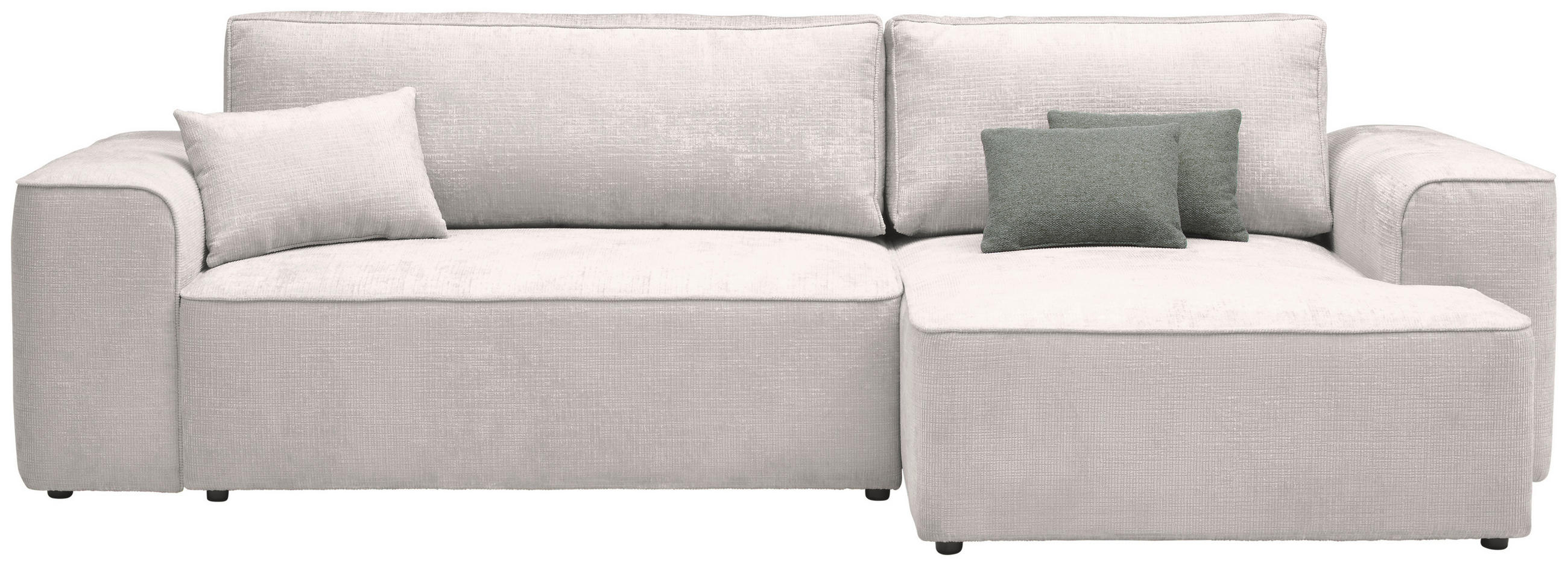 ECKSOFA in Plüsch Beige  - Beige/Blaugrau, Design, Kunststoff/Textil (288/152cm) - Xora