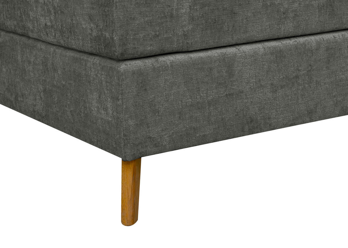 BOXSPRINGBETT 180/200 cm  in Anthrazit  - Eichefarben/Anthrazit, KONVENTIONELL, Holz/Textil (180/200cm) - Carryhome