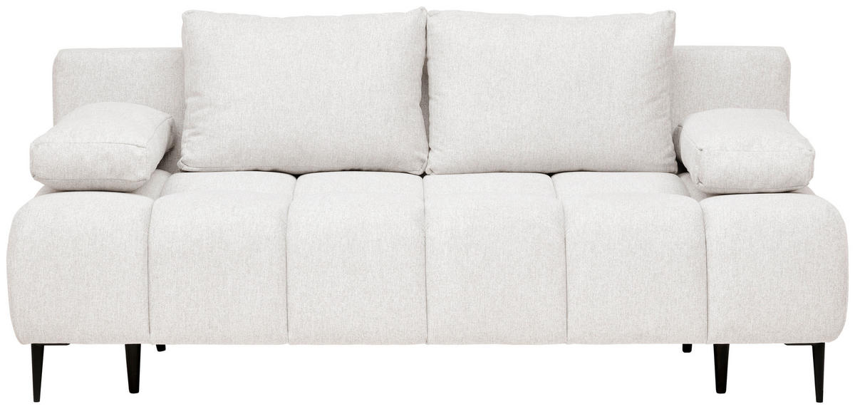 ZOFA S POSTELJNO FUNKCIJO,  bež tekstil  - črna/bež, Moderno, kovina/tekstil (204/90/95cm) - MID.YOU