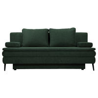 SCHLAFSOFA  mit Stoffauswahl, Liegefunktion Webstoff Dunkelgrün  - Dunkelgrün/Schwarz, Design, Kunststoff/Textil (200/90/100cm) - Venda
