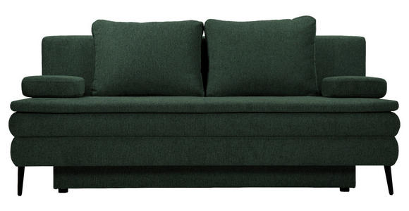 SCHLAFSOFA Webstoff Dunkelgrün  - Dunkelgrün/Schwarz, Design, Kunststoff/Textil (200/90/100cm) - Venda