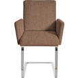 ARMLEHNSTUHL  in Stahl Chenille  - Chromfarben/Braun, Design, Textil/Metall (60/92/60cm) - Dieter Knoll