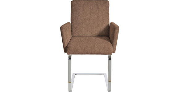 ARMLEHNSTUHL in Stahl Chenille - Chromfarben/Braun, Design, Textil/Metall (60/92/60cm) - Dieter Knoll