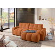 ECKSOFA Rostfarben Flachgewebe  - Rostfarben/Schwarz, KONVENTIONELL, Kunststoff/Textil (256/157cm) - Carryhome
