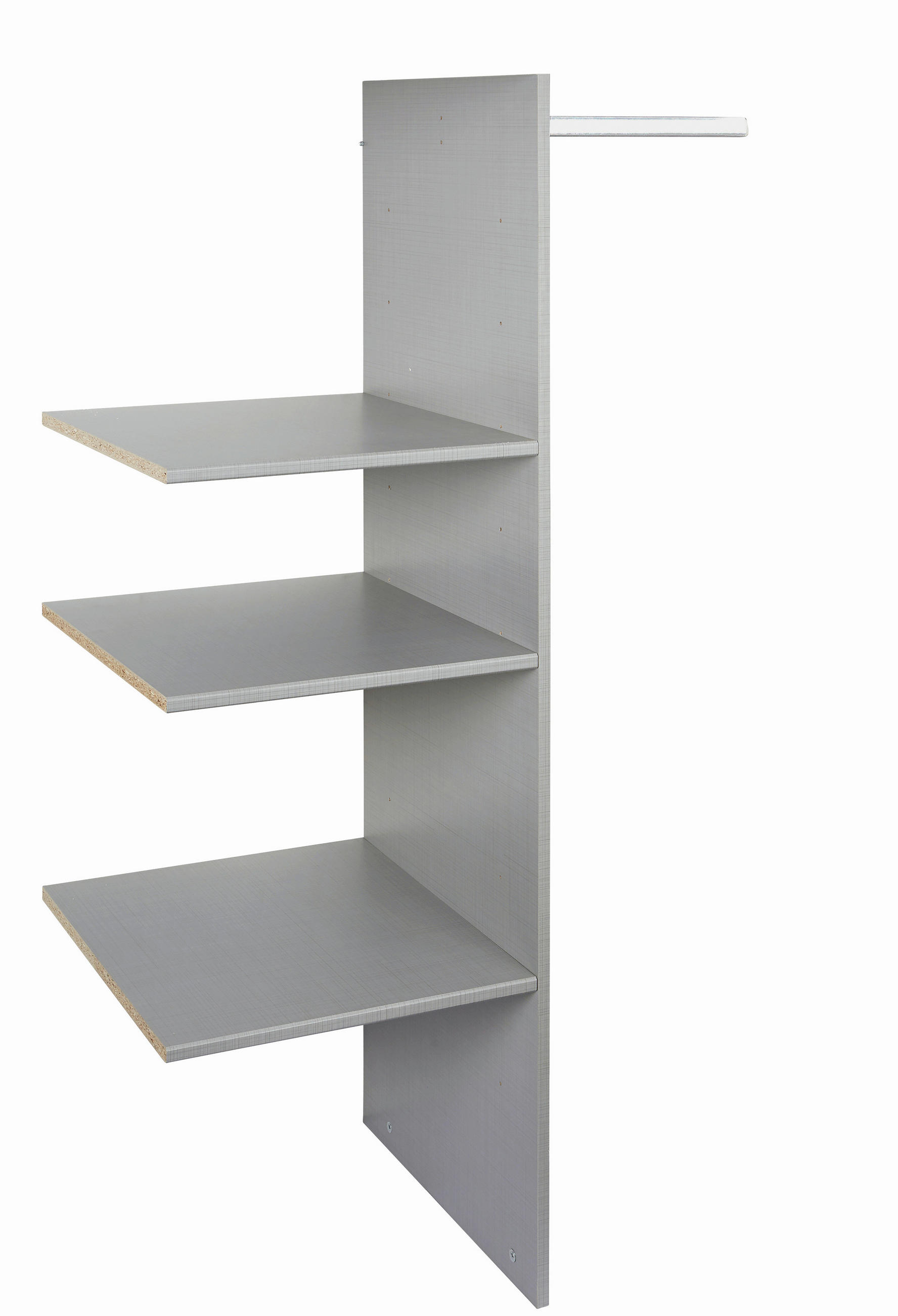 Inneneinteilung Kleiderschrank Katrin Grau + Kleiderstange