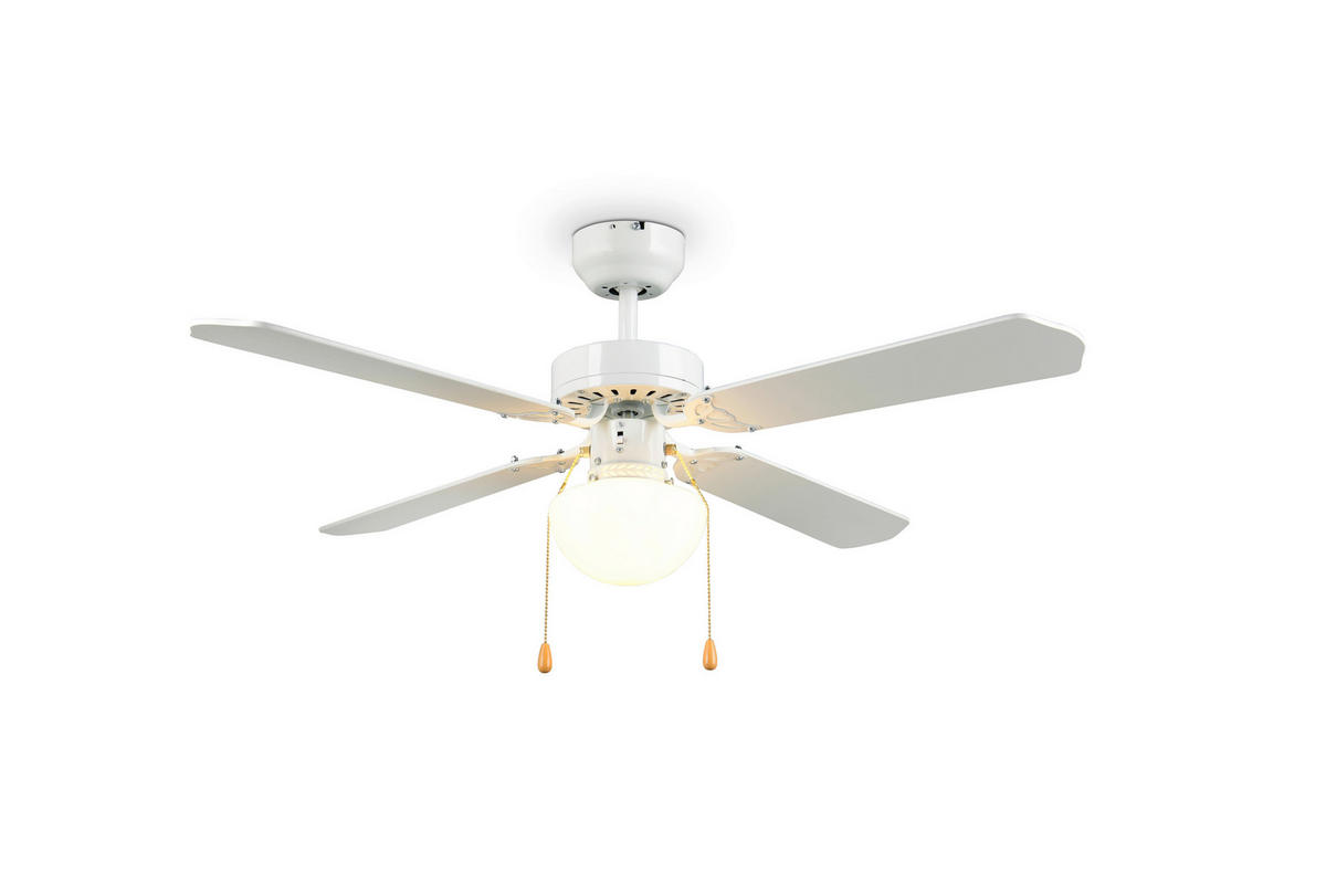 DECKENVENTILATOR - Braun/Weiß, Design, Naturmaterialien/Kunststoff (106.5/4cm)