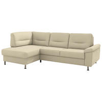 ECKSOFA Flachgewebe Naturfarben  - Alufarben/Naturfarben, Konventionell, Textil/Metall (160/244cm) - Beldomo Comfort