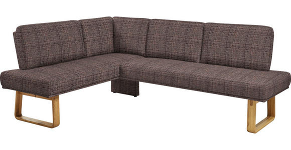 ECKBANK 174/280 cm in Eichefarben, Dunkelbraun - Eichefarben/Dunkelbraun, Design, Holz/Textil (174/280cm) - Dieter Knoll