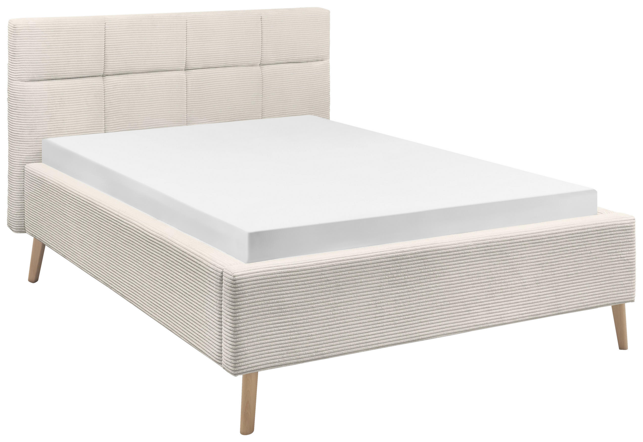 POLSTERBETT 140/200 cm,  in Beige,  - Eichefarben/Beige, KONVENTIONELL, Holz/Textil (140/200cm) - SetOne by Musterring